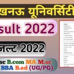 Lucknow University Result 2022 LU BA, BSc, BCom, MA, MSc Results LU results 