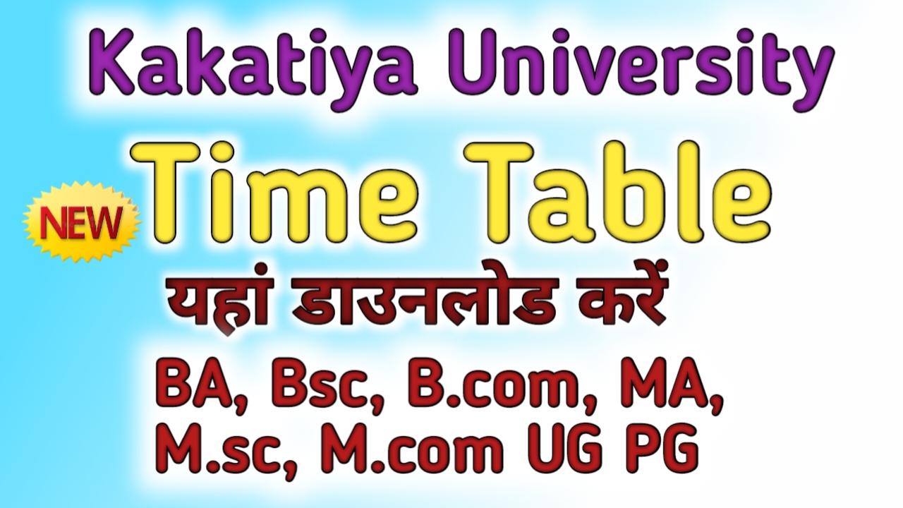 kakatiya University Time Table