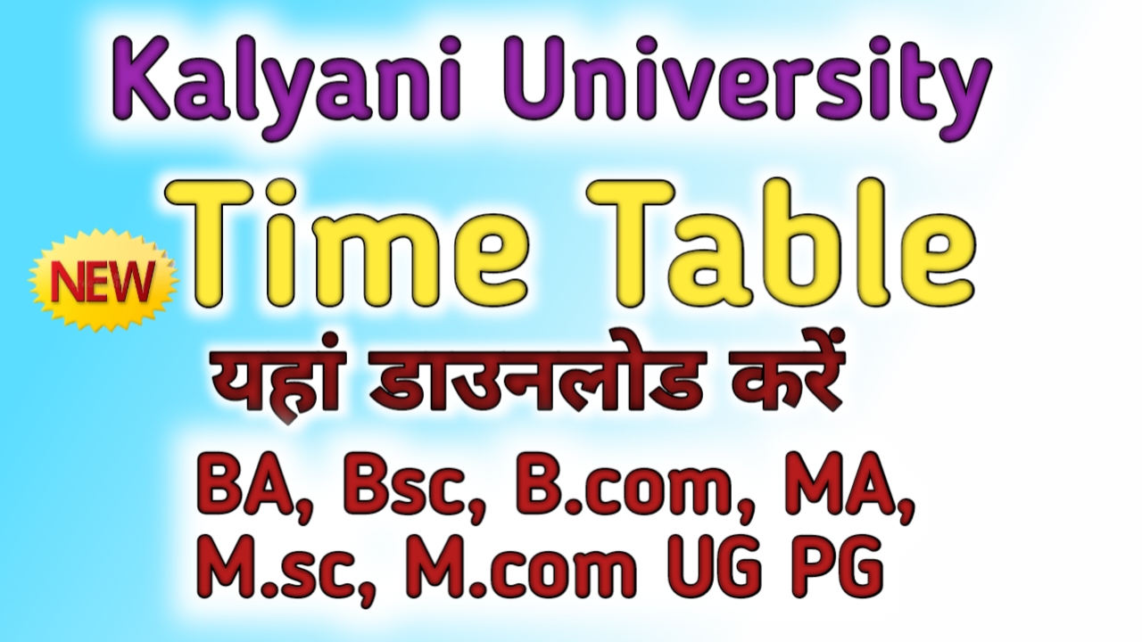 Kalyani University Time Table