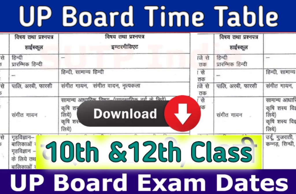 UP board time Table