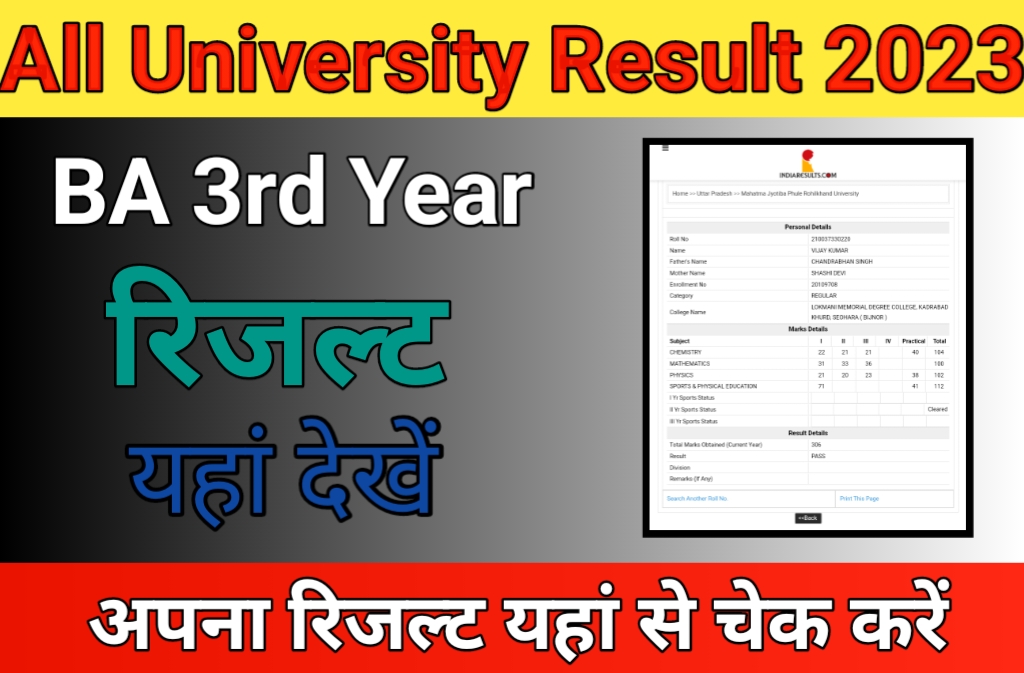 BA 3rd Year Result 2023 Release Date; Check BA Part 3 Result ; सभी ...