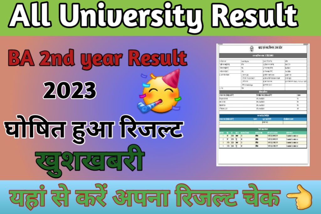 BA 1st, 2nd, 3rd Year Result 2023 – All University BA Part 1 Exam ...