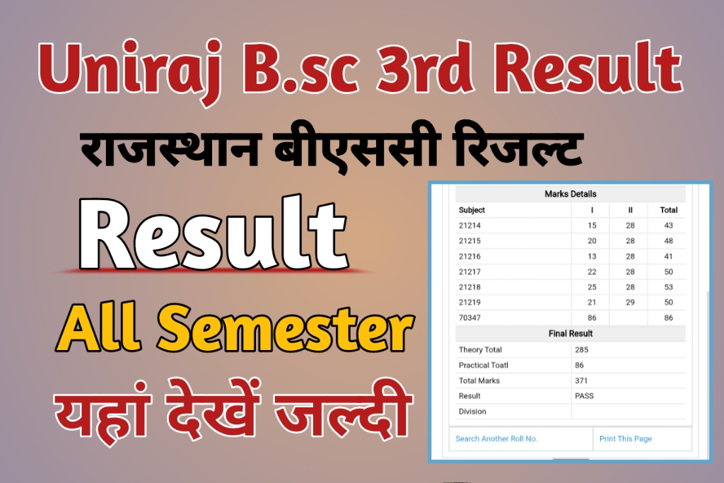 Uniraj BA 3rd Year Result 2023, BA Final Exam Marksheet @ Result.uniraj ...