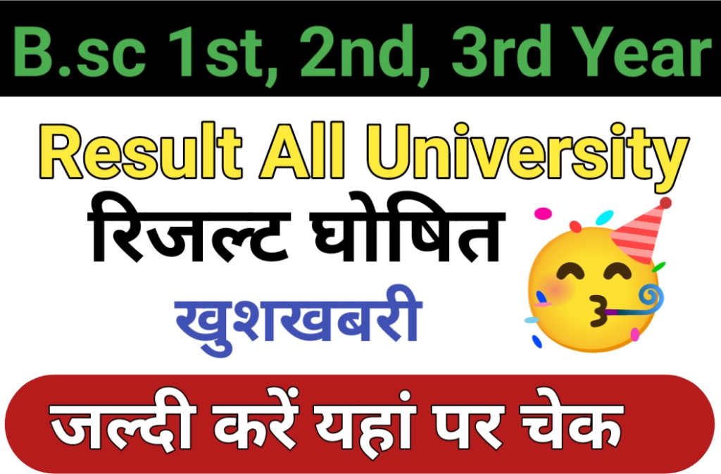 All University B.sc 1st, 2nd, 3rd Year Result 2023 OUT