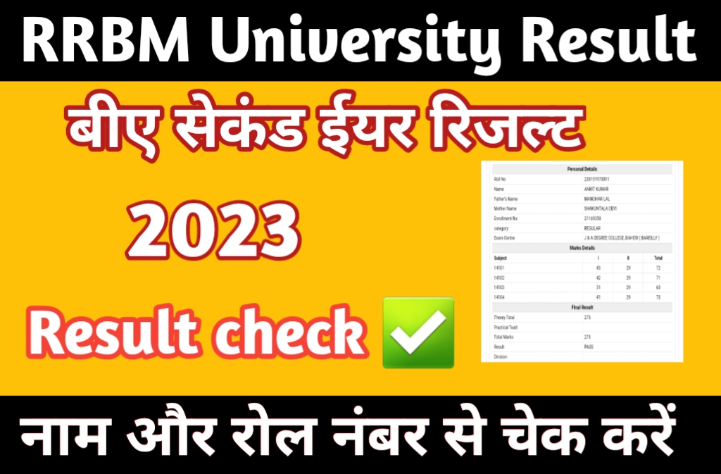 RRBMU  BA 2nd year Result 2023:-