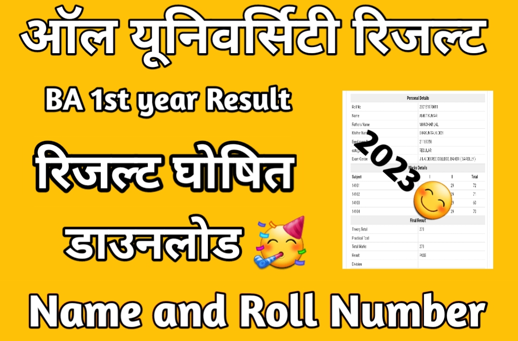  BA 1st year Result 2023:-