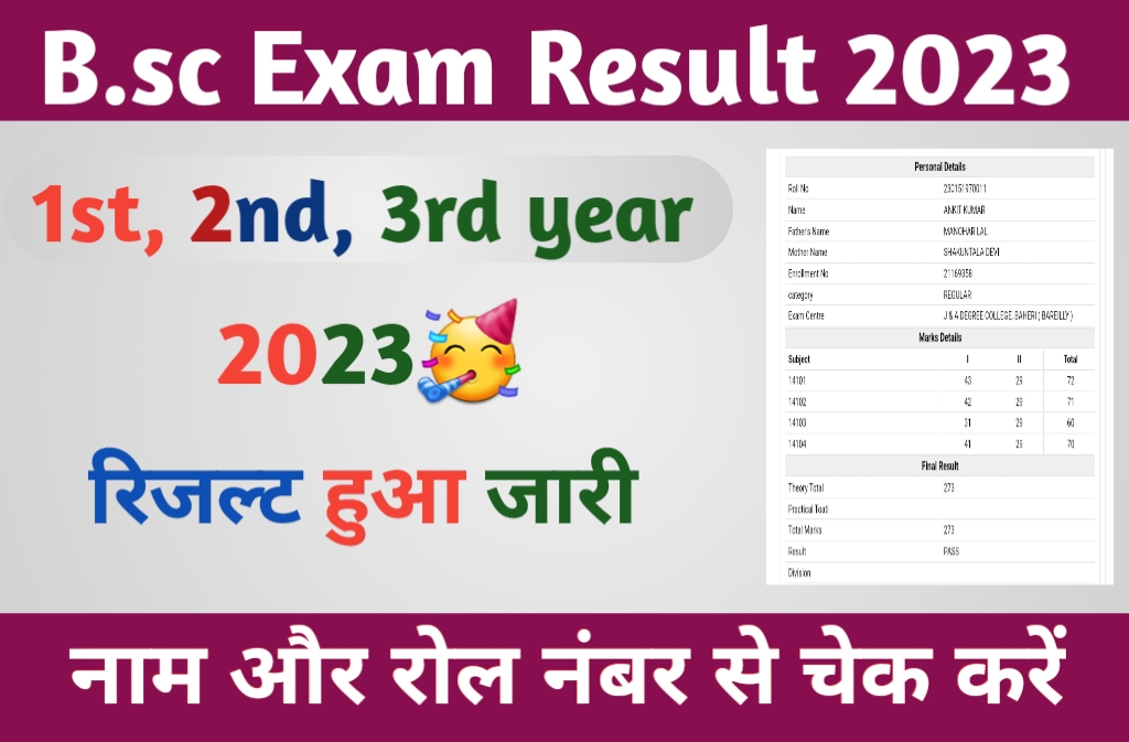 B.sc 1st Year Result 2023 :