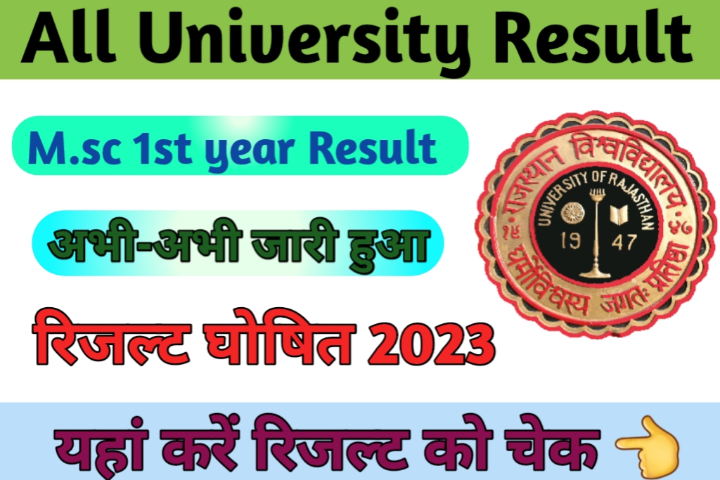  M.sc 1st Year Result 2023:- kaise check kare 