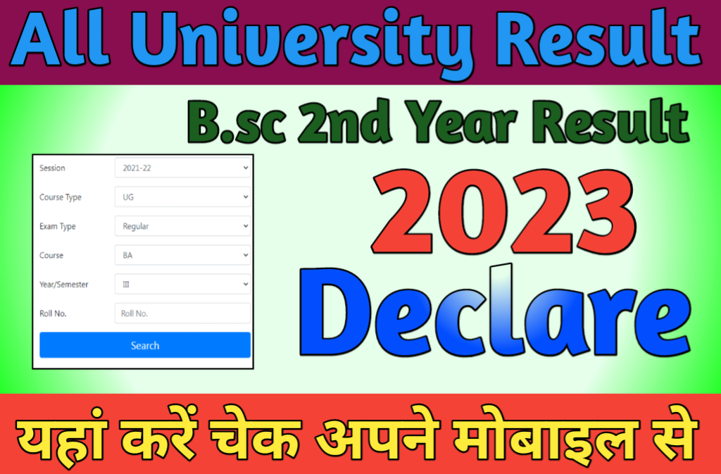 B.sc 2nd Year Result 2023