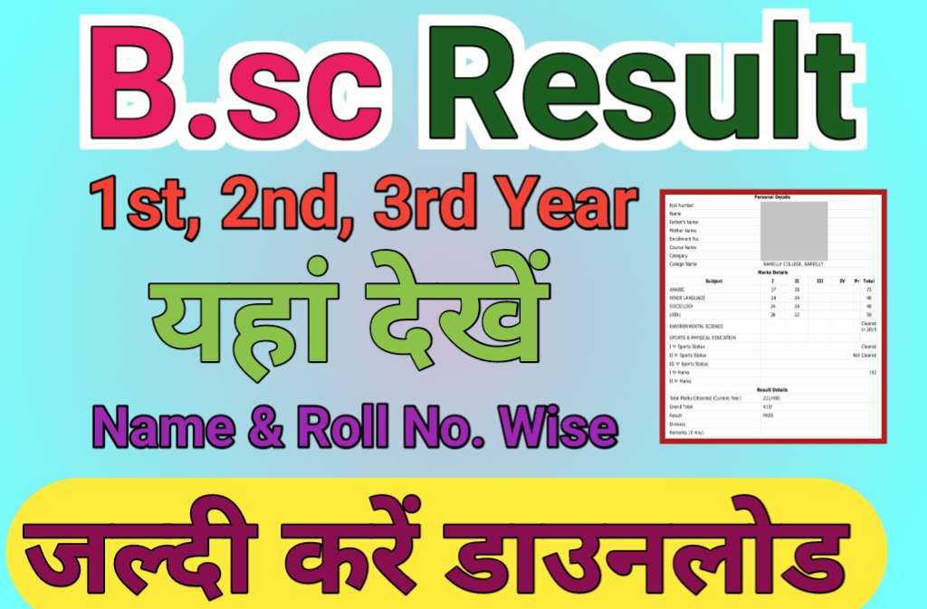 B.sc 1st, 2nd, 3rd year Result