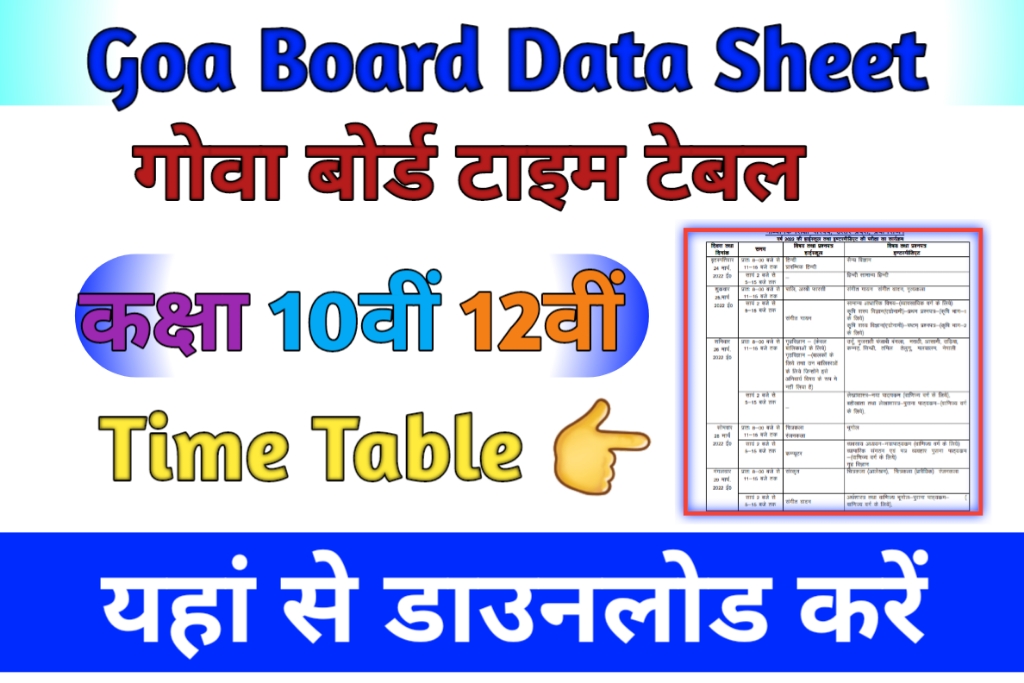 Goa Board time table 2024 pdf