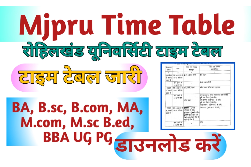 MJPRU Time Table 2023