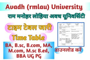 Avadh University Time Table 2023
