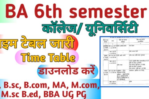 BA 6th semester Time Table 2023