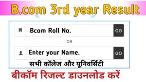 B.com 3rd year Result 2024