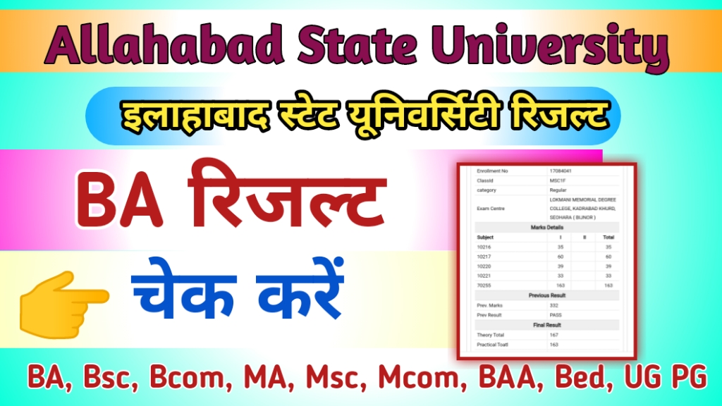 Allahabad State University BA Result 2024