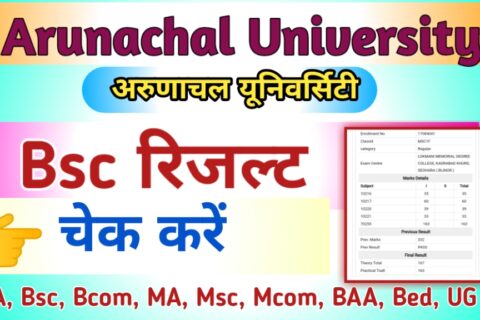 Arunachal University Bsc Result 2024