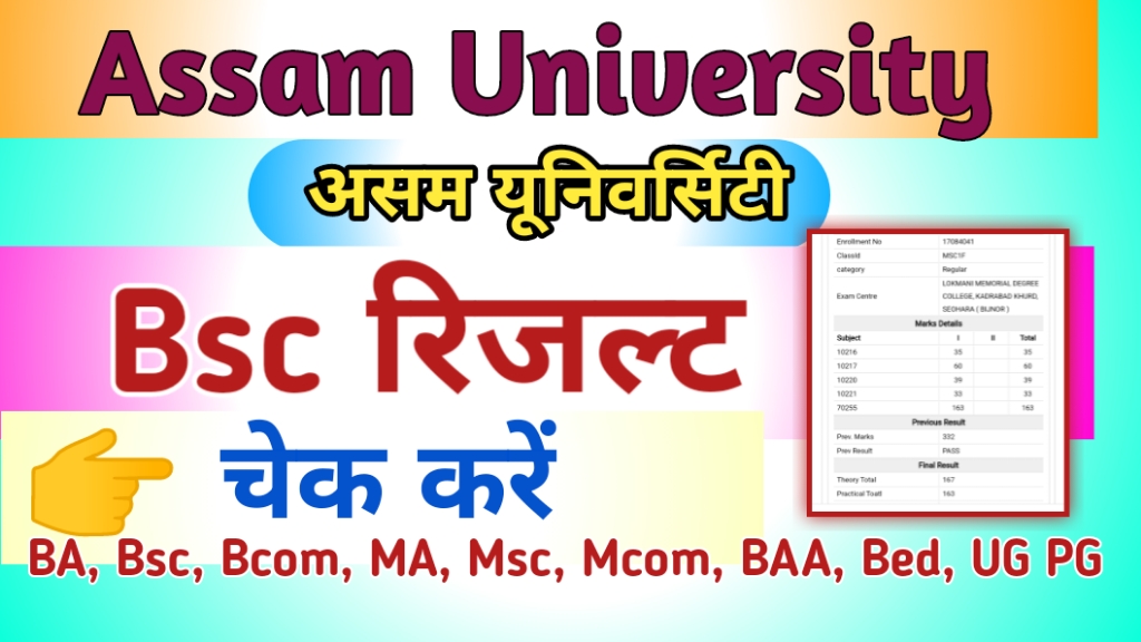 Assam University Bsc Result 2024