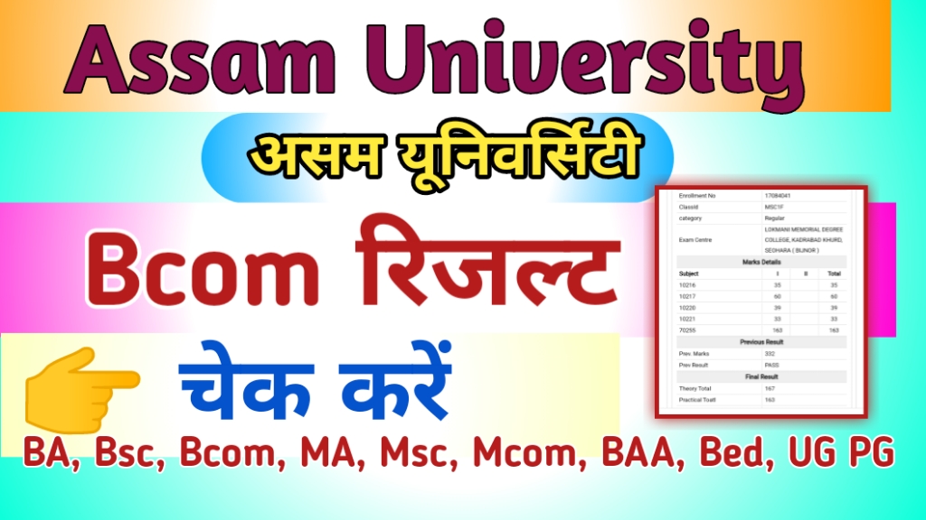 Assam University Bcom Result 2024
