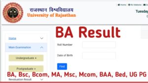 Rajasthan University BA Result 2024