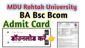 MDU Rohtak Download Admit Card 2024 BA Bsc Bcom