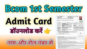 Bcom 1st Semester Admit Card 2024