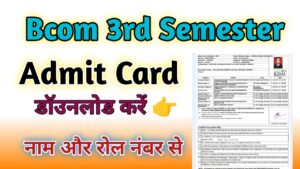 Bcom 3rd Semester Admit Card 2024