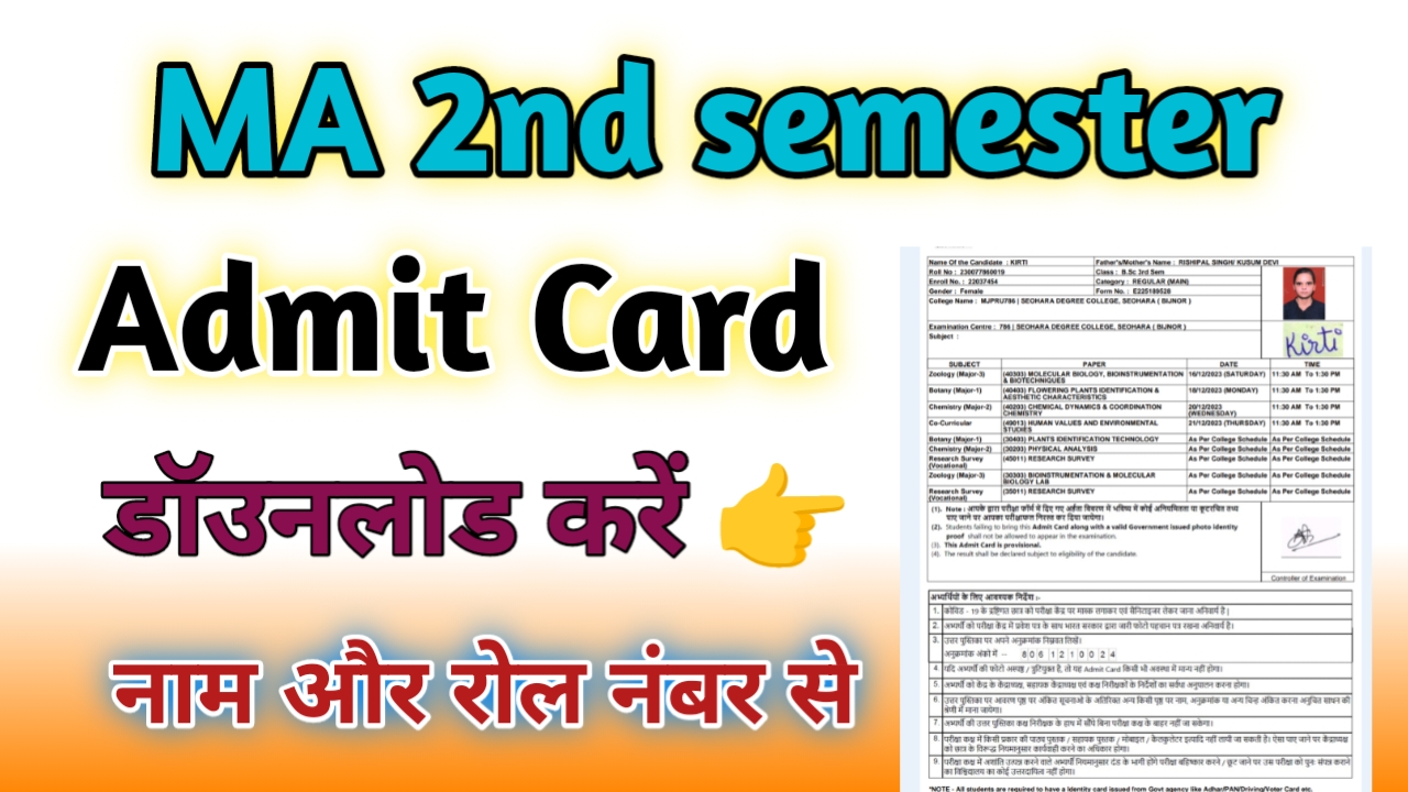 MA 2nd Semester Admit Card 2024